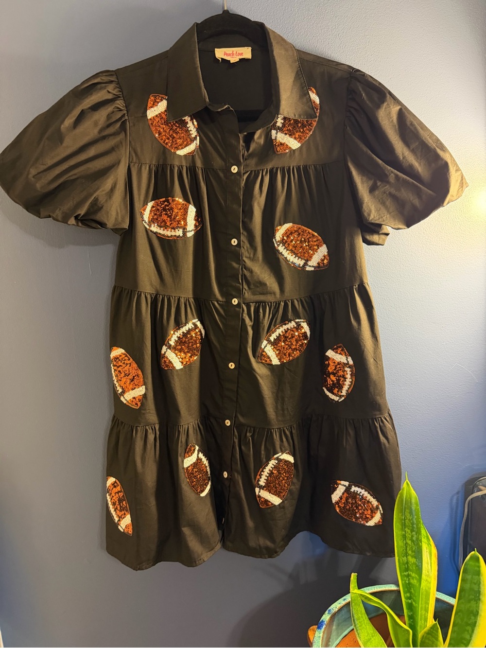 Peach Love California Football Sequin Dress Medium